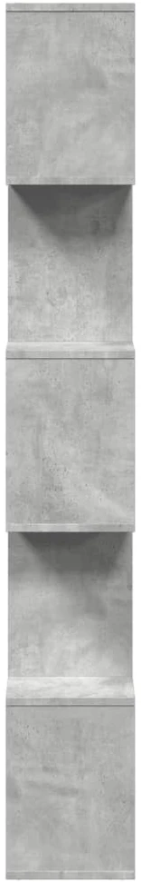 Pertvara/knygų spinta, betono pilka, 70x24x161cm, 5 pakopų