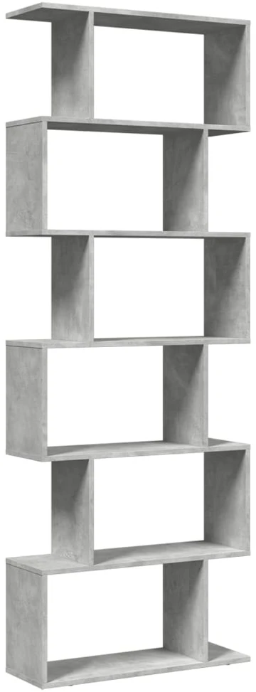 Pertvara/knygų spinta, betono pilka, 70x24x193cm, 6 pakopų