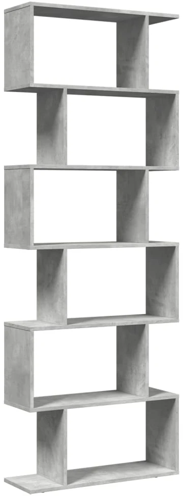 Pertvara/knygų spinta, betono pilka, 70x24x193cm, 6 pakopų