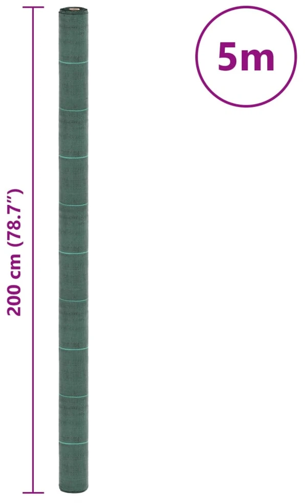 Piktžolių membrana, žalia, 2x5 m, PP