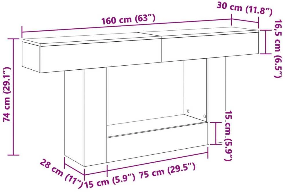 Pilka Sonoma 160 x 30 x 74 cm