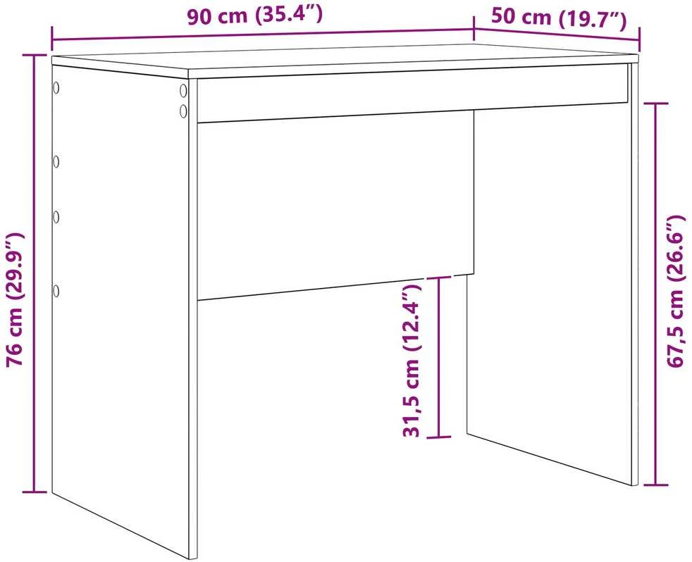 Stalas Pilkas Sonoma 90 x 50 x 76 cm
