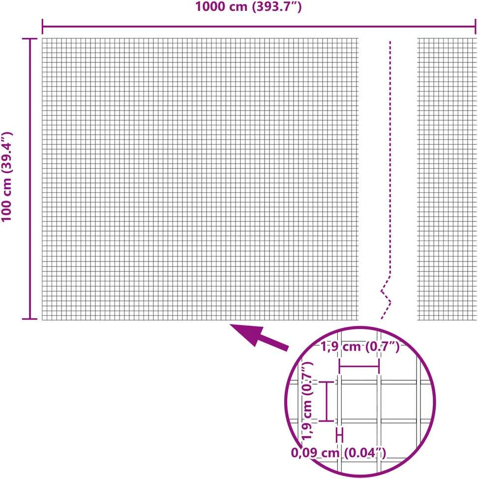 Suvirintas vielos tvora žemės tvirtinimas 10 x 1 m Pilka