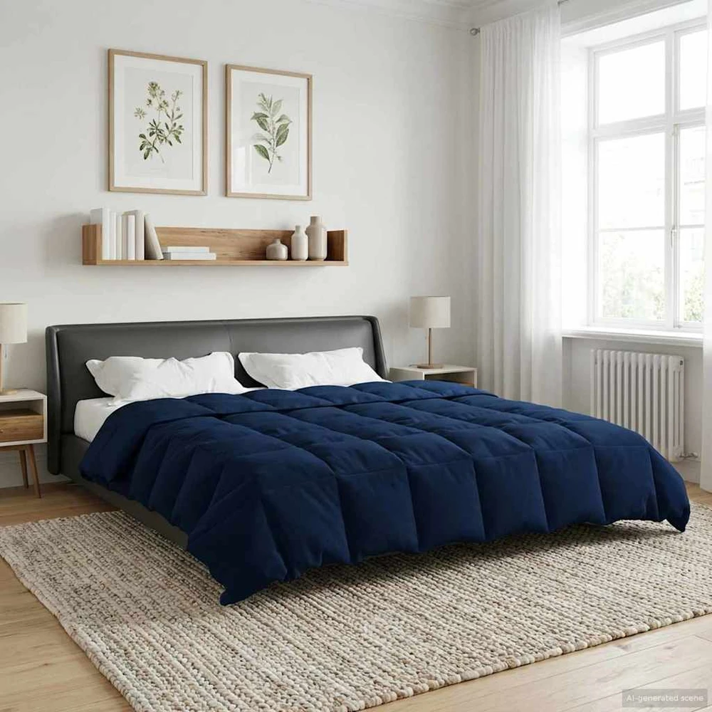 Pilna metų antklodė 200 x 200 cm 4 metų laikai Tamsiai mėlyna
