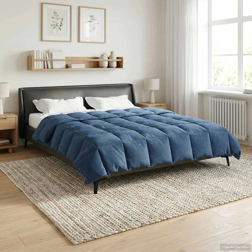 Pilna metų antklodė 200 x 220 cm 4 metų laikai Tamsiai mėlyna