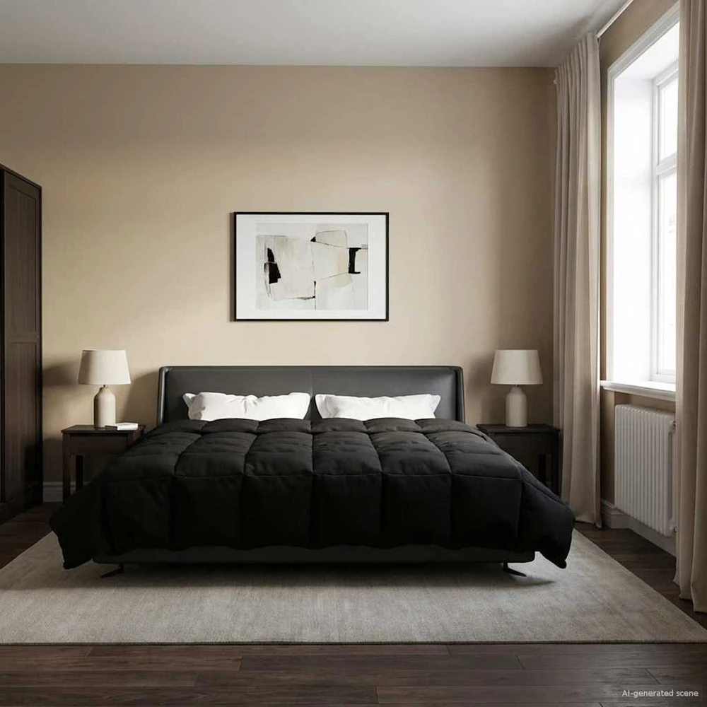 Pilna metų antklodė 200 x 220 cm 4 metų laikai Juoda