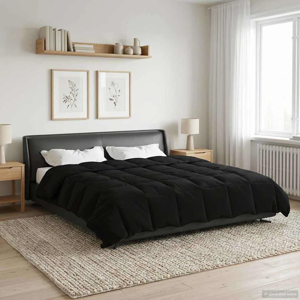 Pilna metų antklodė 200 x 220 cm 4 metų laikai Juoda