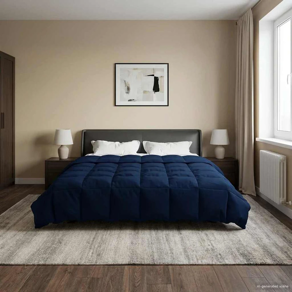 Pilna metų antklodė 200 x 240 cm 4 metų laikai Tamsiai mėlyna