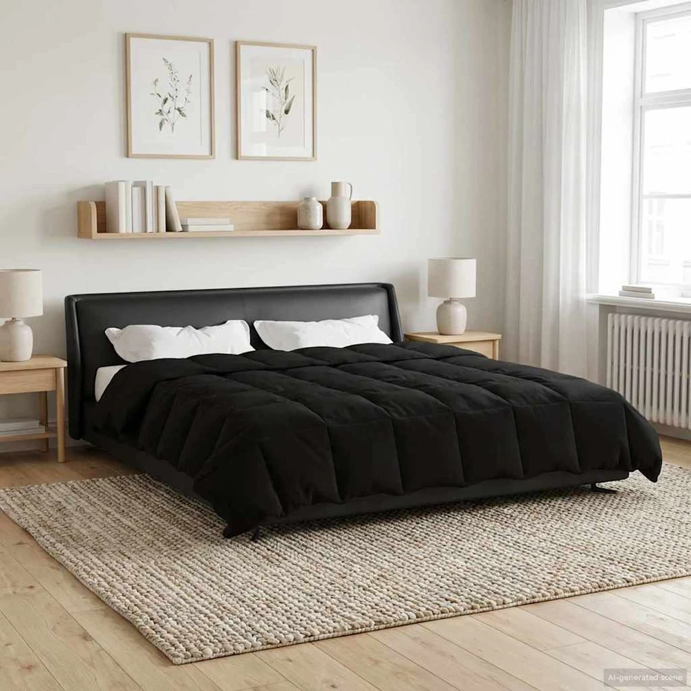 Pilna metų antklodė 200 x 240 cm 4 metų laikai Juoda