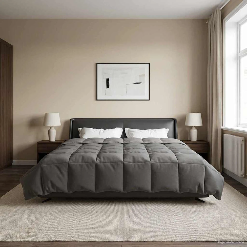 Pilna metų antklodė 240 x 260 cm 4 metų laikai Šviesiai pilka