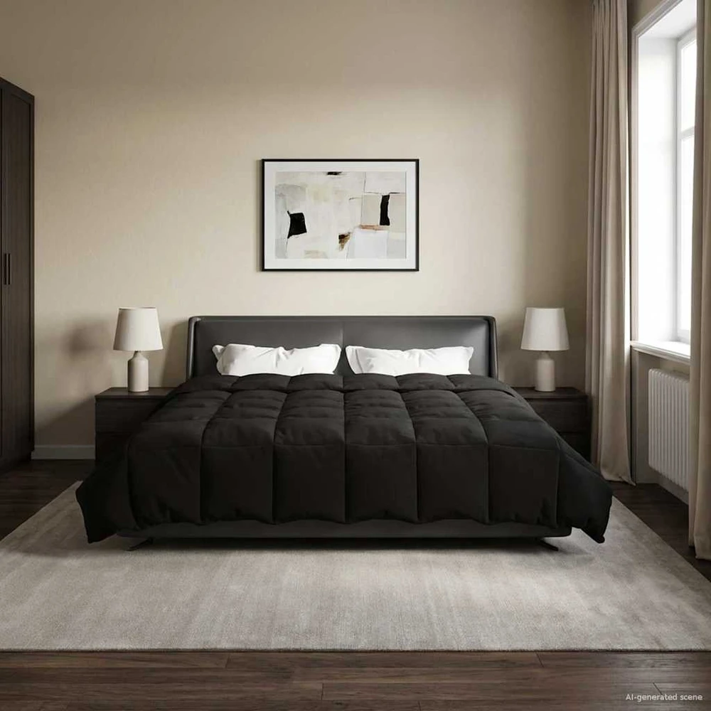 Pilna metų antklodė 260 x 220 cm 4 metų laikai Juoda
