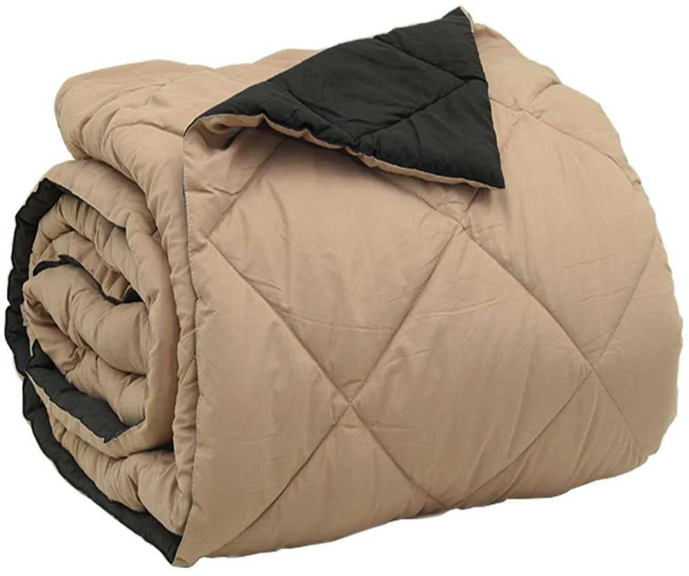 Pilna metų antklodė Juoda ir taupe 200 x 200 cm Mikropluoštas