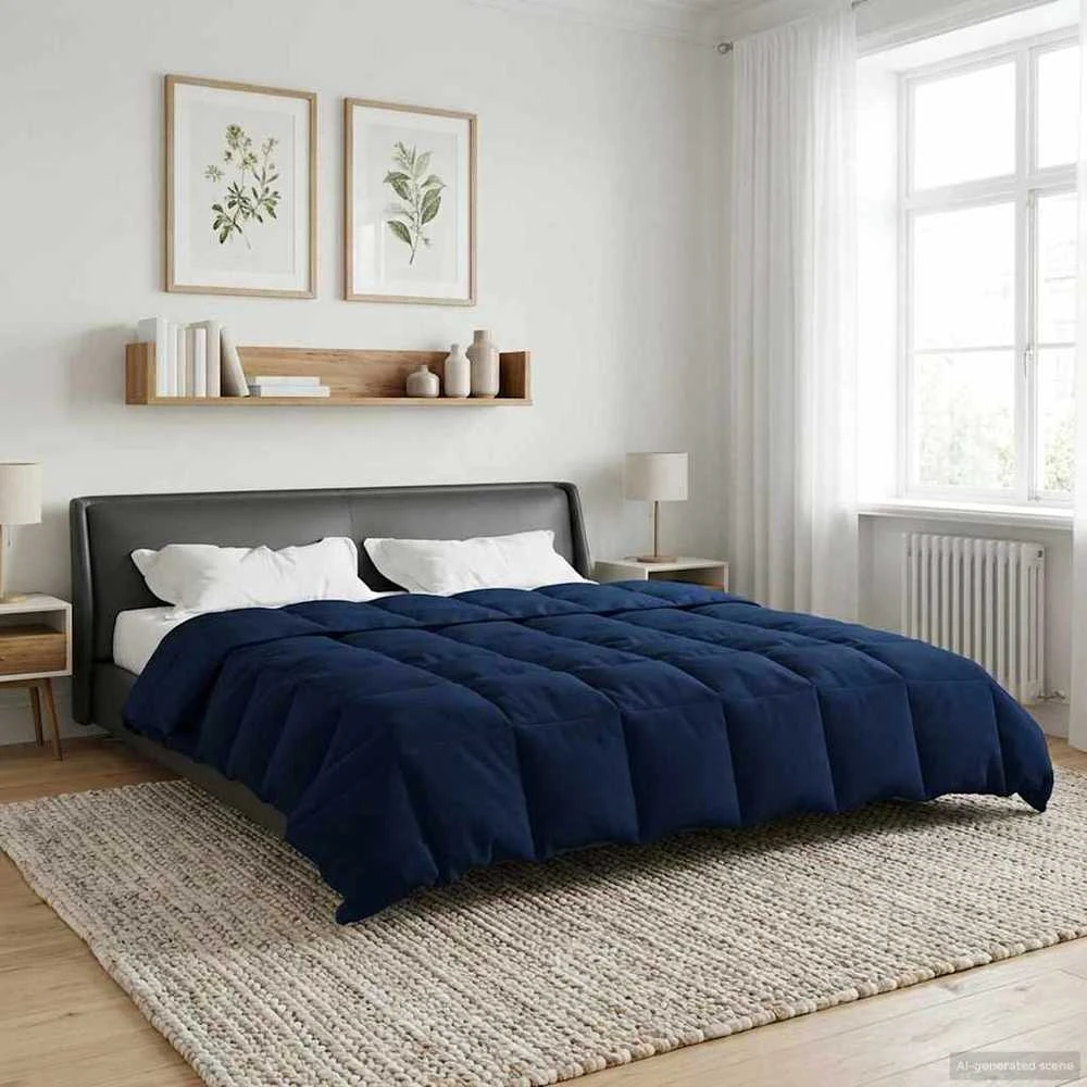 Pilna metų antklodė 200 x 200 cm 4 metų laikai Tamsiai mėlyna