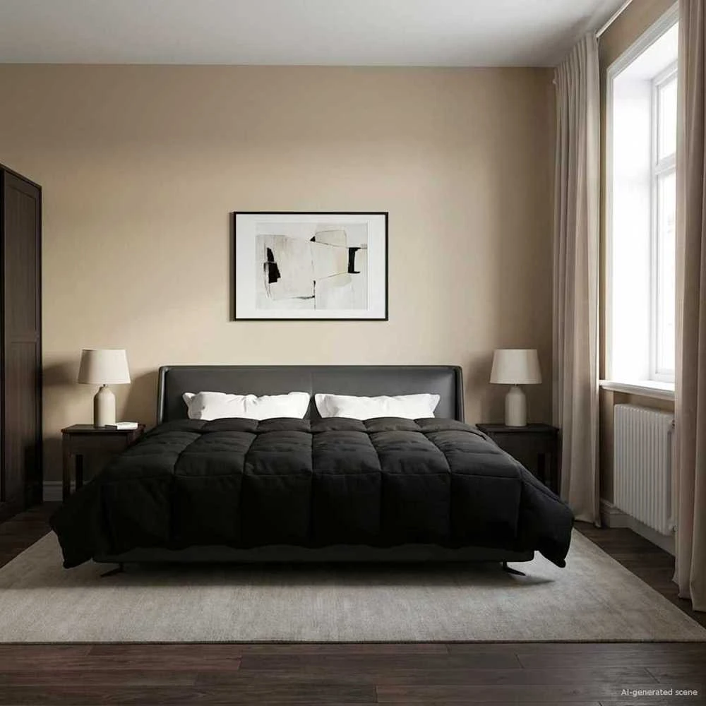 Pilna metų antklodė 200 x 220 cm 4 metų laikai Juoda