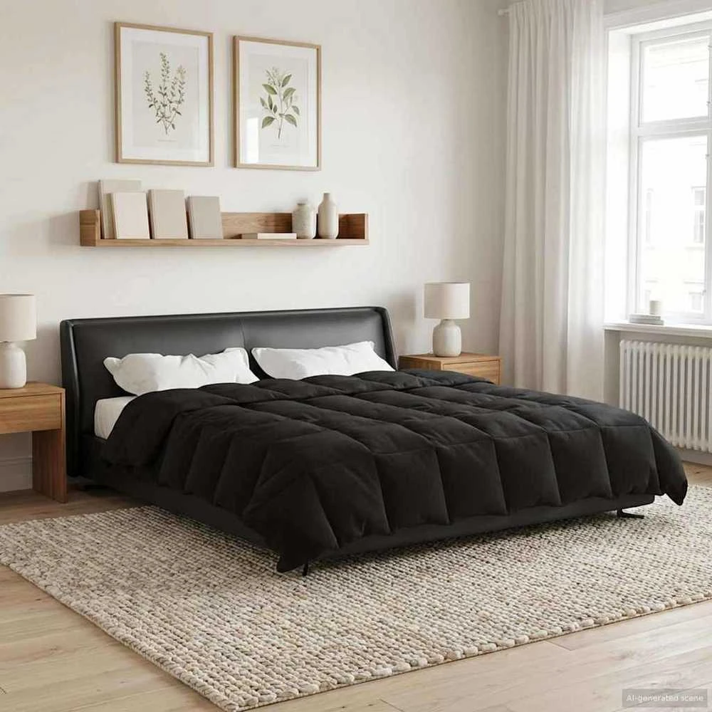 Pilna metų antklodė 240 x 220 cm 4 metų laikai Juoda