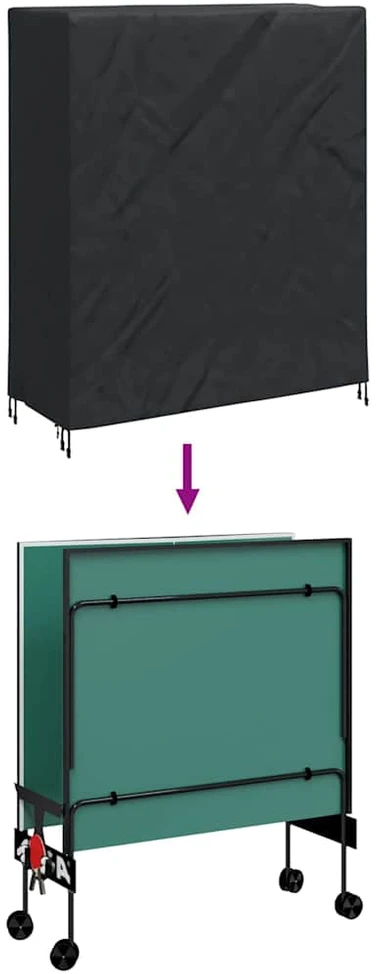 Pingpongo stalo uždangalas 165 x 70 x 185 cm audinys Juoda