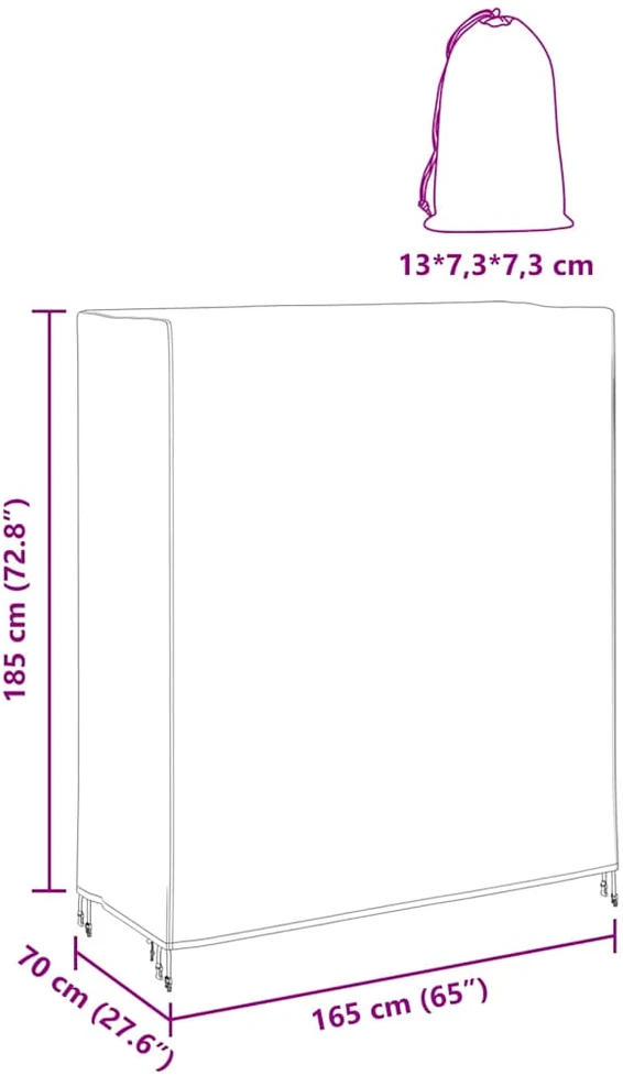 Pingpongo stalo uždangalas 165 x 70 x 185 cm audinys Juoda