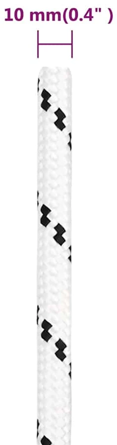 Pinta valties virvė, baltos spalvos, 10mmx25m, poliesteris