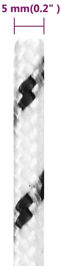 Pinta valties virvė, baltos spalvos, 5mmx50m, poliesteris