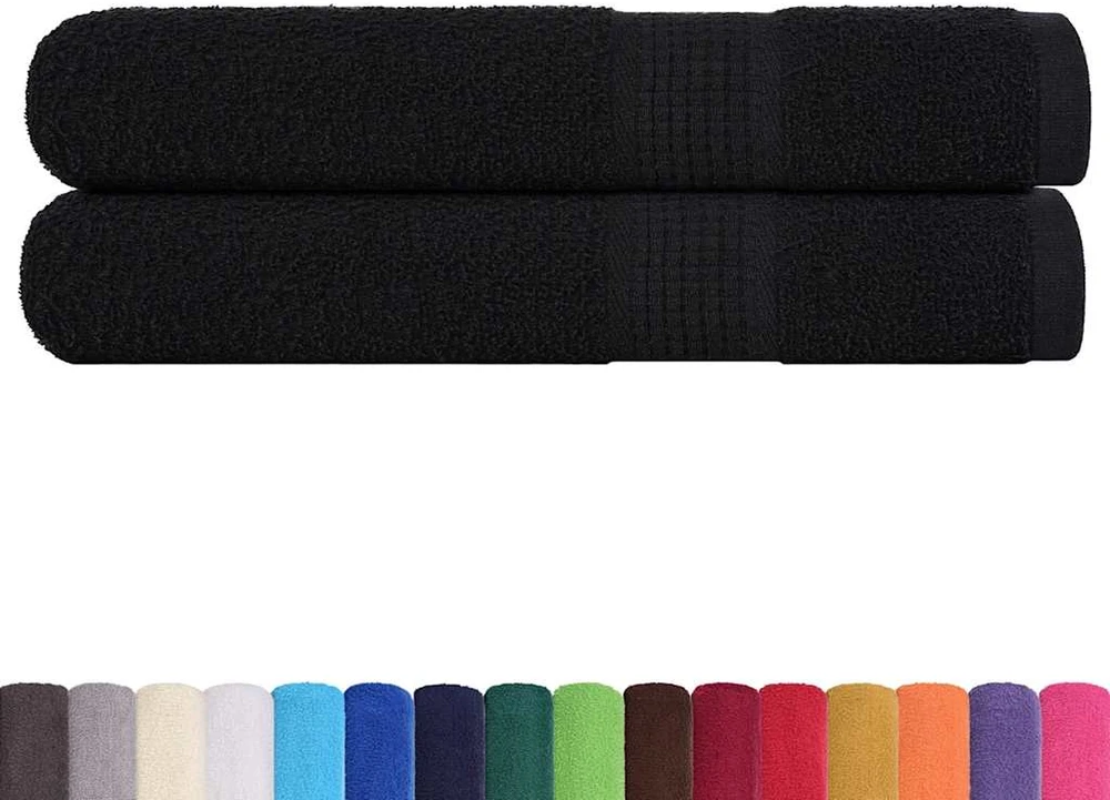 Rankšluostis Pirties rankšluosčiai, FROGN, 2 vnt., juodi, 80x200 cm, 360 g/m²