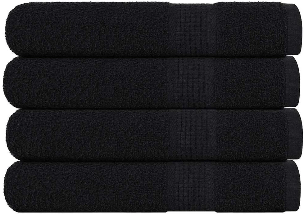 Rankšluostis Pirties rankšluosčiai, FROGN, 4 vnt., juodi, 80x200 cm, 360 g/m²