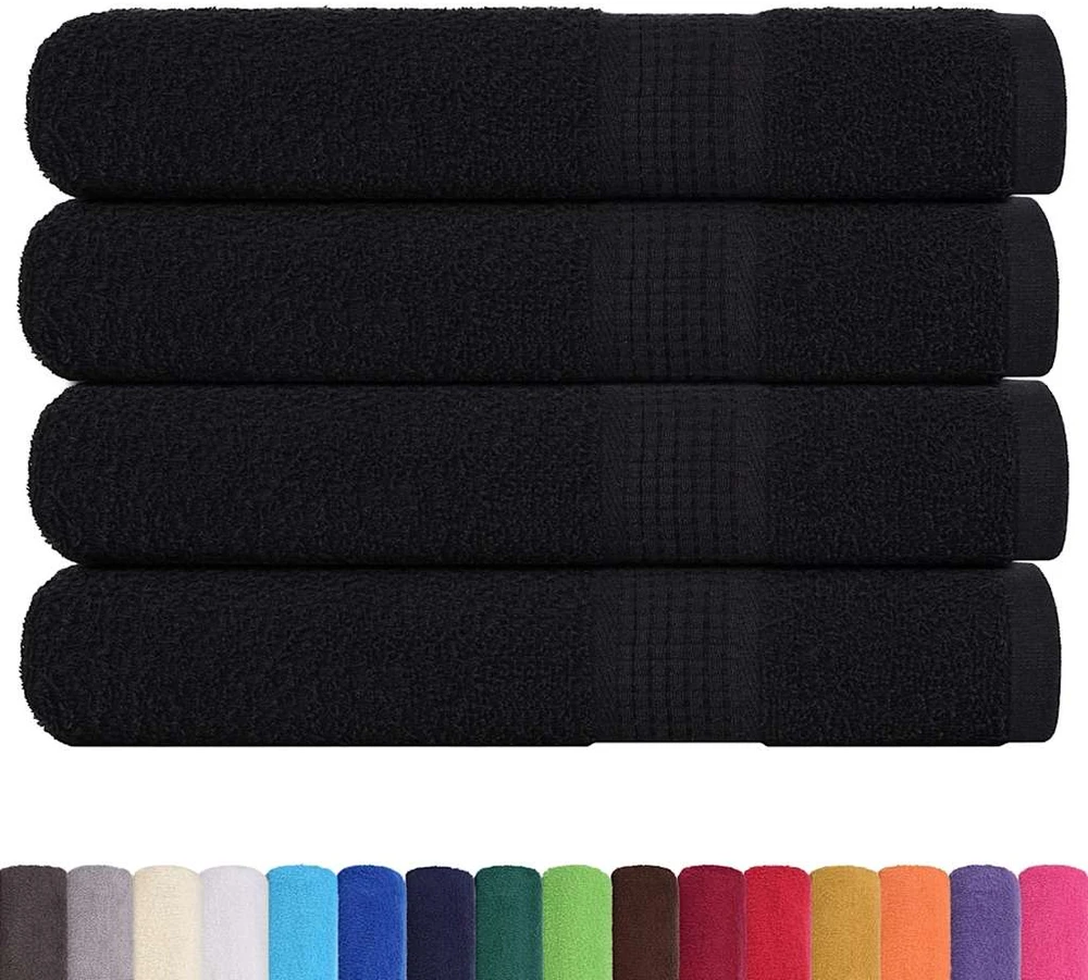 Rankšluostis Pirties rankšluosčiai, FROGN, 4 vnt., juodi, 80x200 cm, 360 g/m²