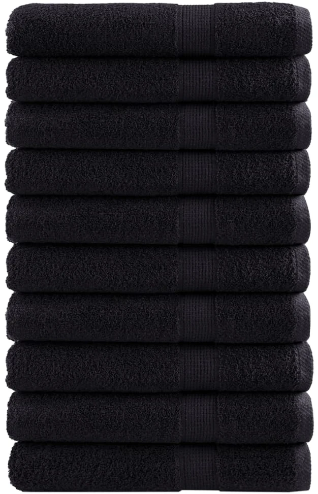 Rankšluostis Pirties rankšluosčiai SOLUND, 10vnt., juodi, 80x200cm, 600g/m²