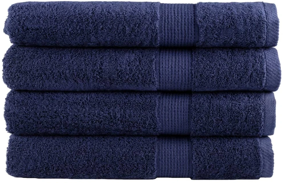 Rankšluostis Pirties rankšluosčiai SOLUND, 4vnt., mėlyni, 80x200cm, 600g/m²