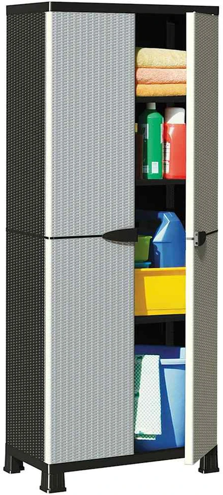 Plastikinė spintelė, 68x39x171,5cm, ratano dizaino