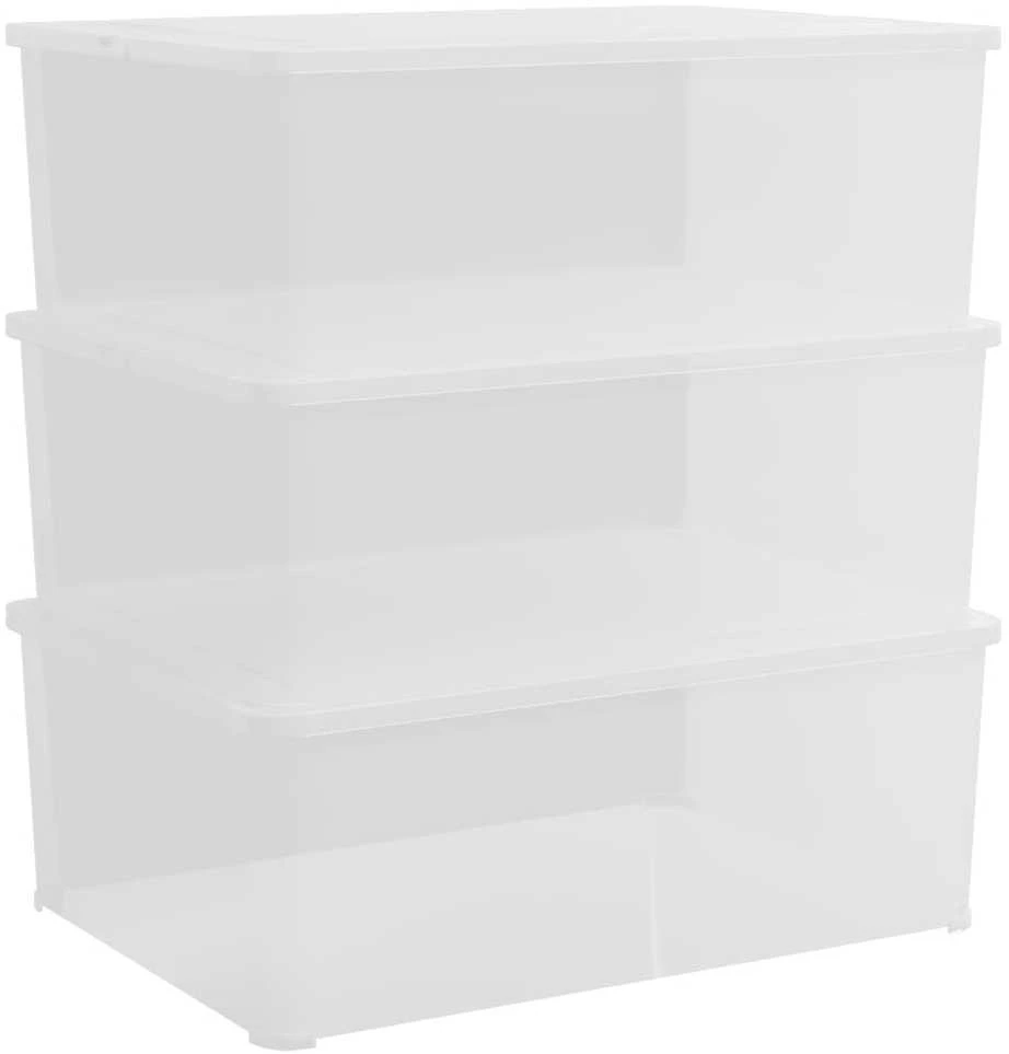Plastikinės daiktadėžės, 3vnt., 10l, sukraunamos