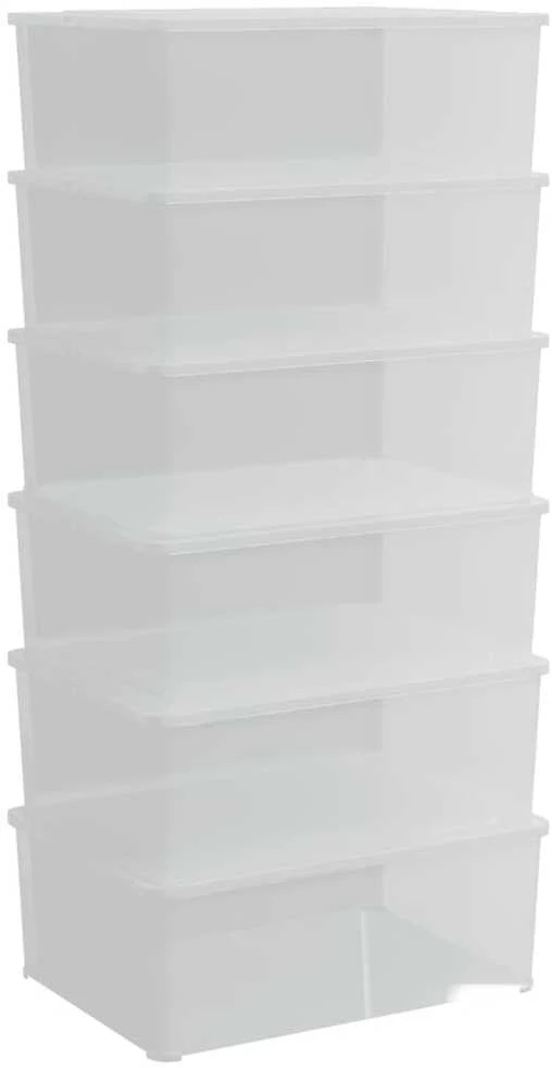 Plastikinės daiktadėžės, 6 vnt., 10 l, sukraunamos