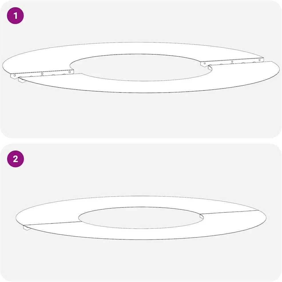 tinkamas plokštiems medžio žiedams 5 vnt. Balta Ø30/60 cm