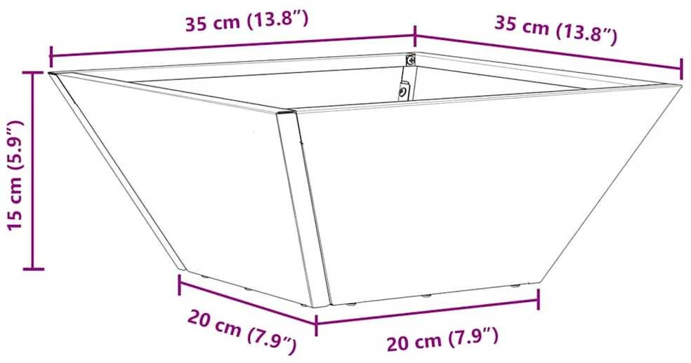 Sodo vazonas 5 vnt. Balta 35 x 35 x 15 cm