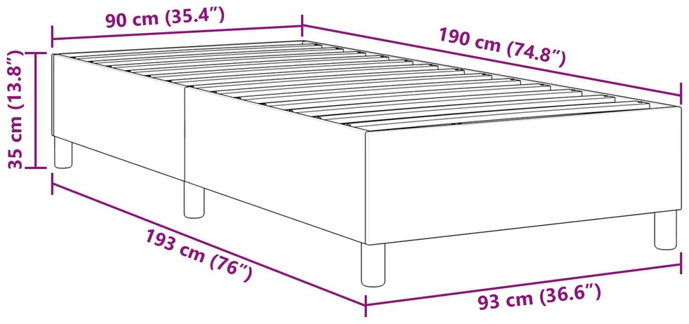 Lova Platforminės lovos rėmas Tamsiai pilka 90 x 190 cm