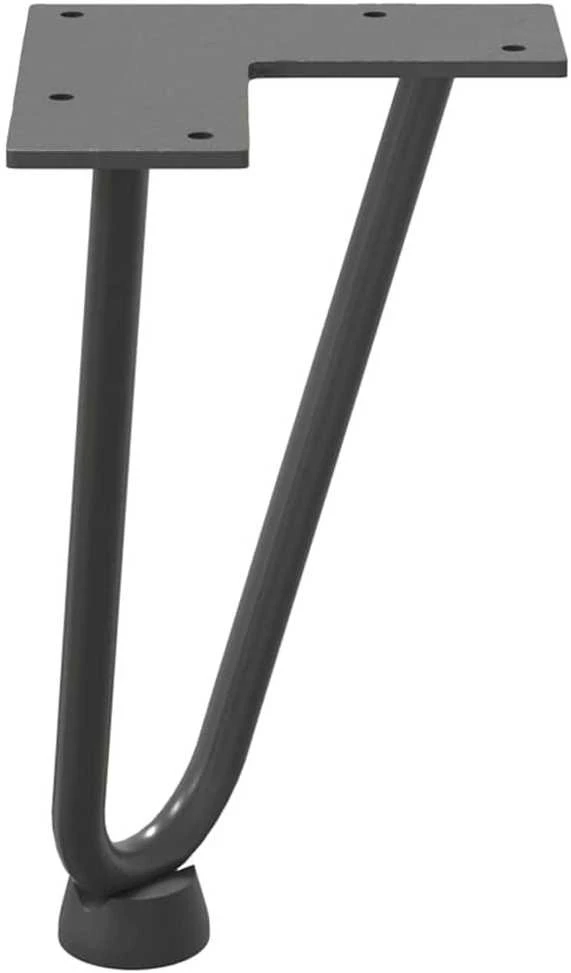 Kavos staliuko kojelės, 4 vnt., antracito spalvos, 20 cm, plienas