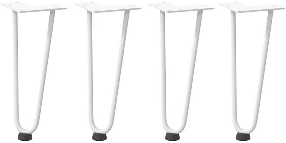 Kavos staliuko kojelės, 4 vnt., baltos, 30 cm, plienas, segtukai