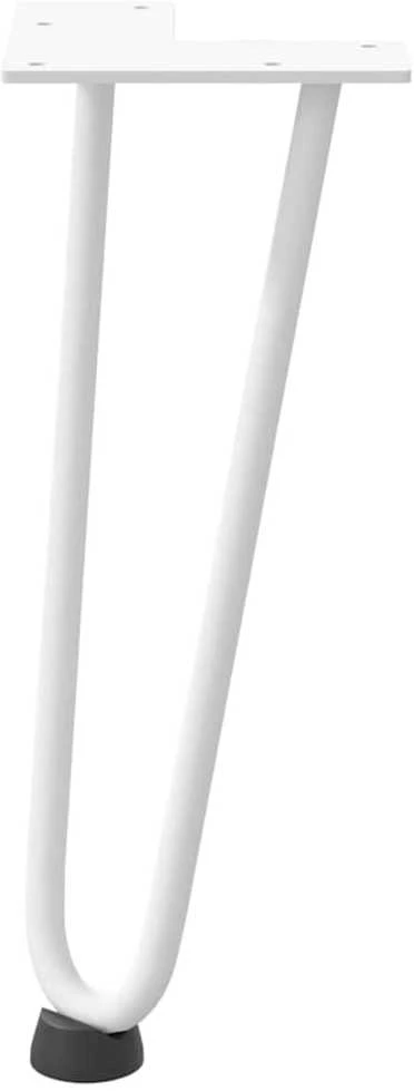 Kavos staliuko kojelės, 4 vnt., baltos, 30 cm, plienas, segtukai