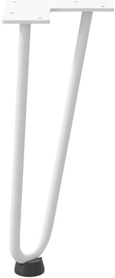 Kavos staliuko kojelės, 4 vnt., baltos, 30 cm, plienas, segtukai