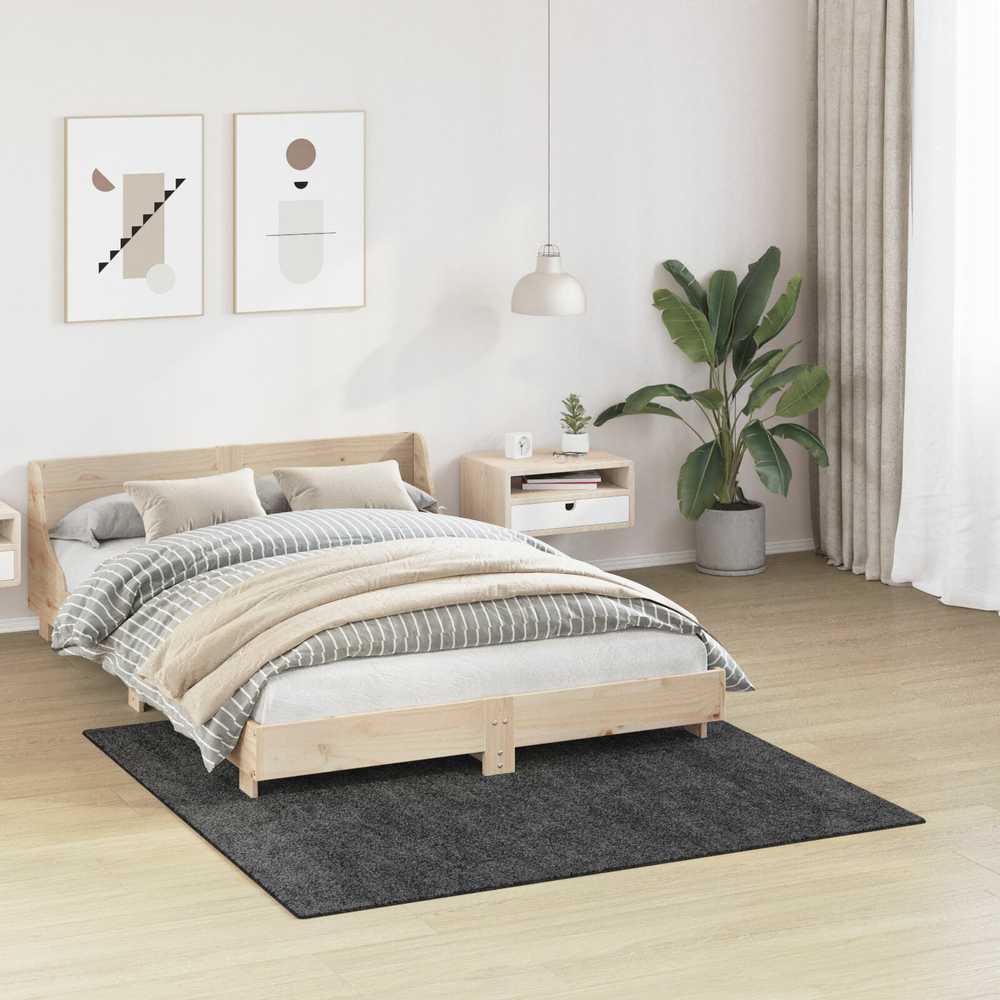 Neslystantis plaukuotas kilimas Tamsiai pilka 160 x 160 cm PP