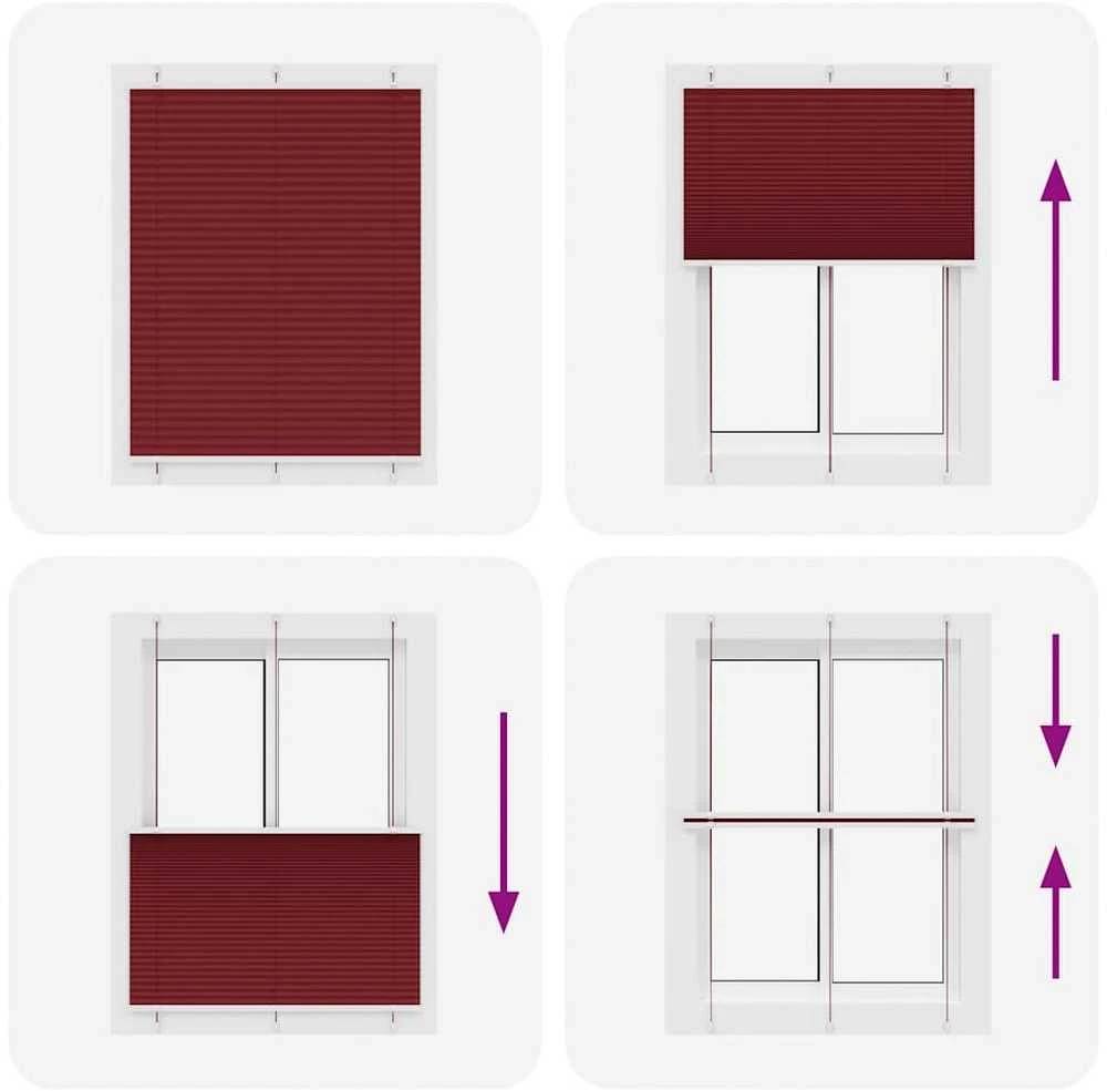 Plisuota žaliuze Bordo raudona 105x150 cm Audinio plotis