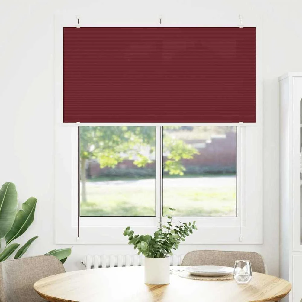 Plisuota žaliuze Bordo raudona 115x150 cm Audinio plotis