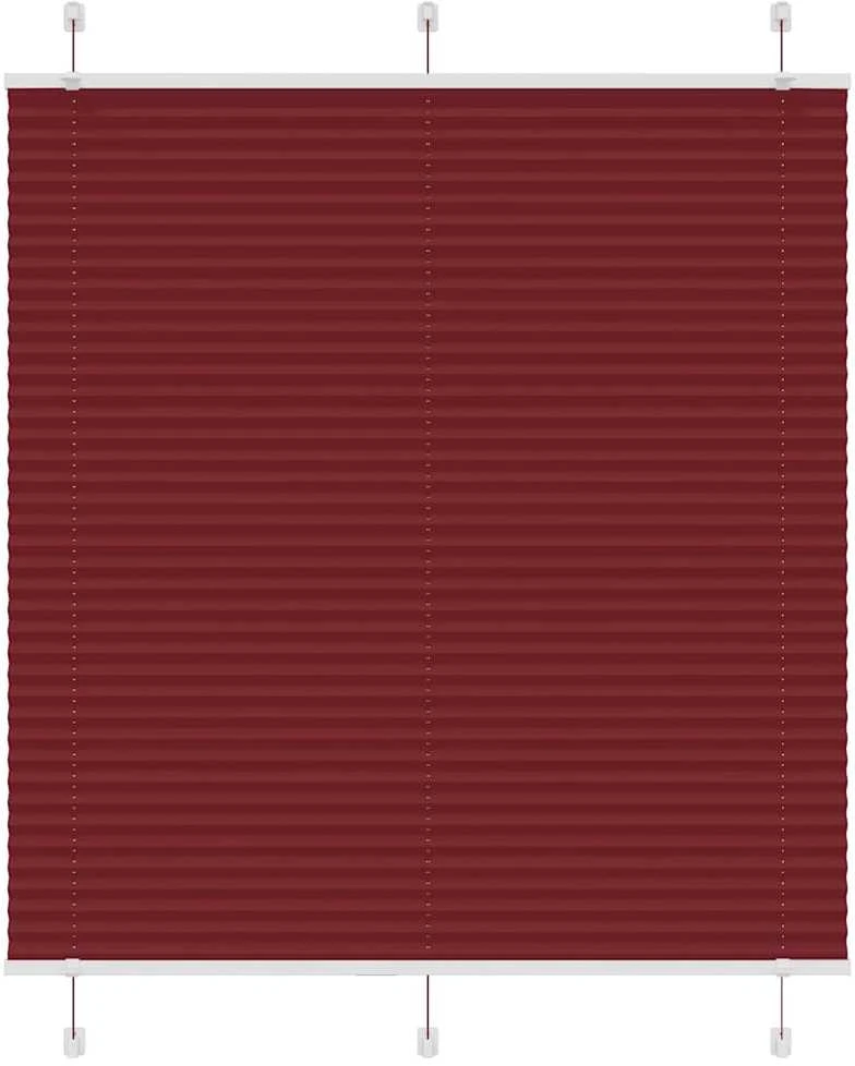 Plisuota žaliuze Bordo raudona 120x100 cm Audinio plotis