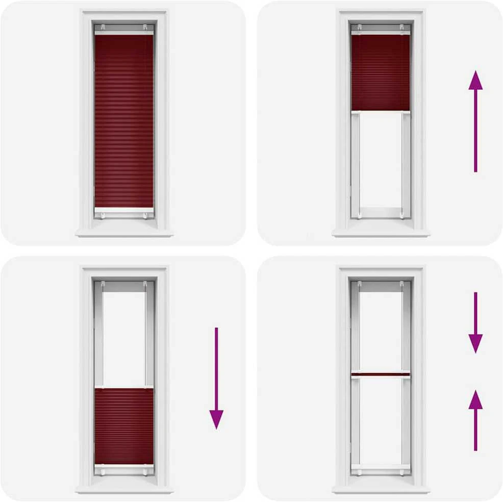 Plisuota žaliuze Bordo raudona 40x150 cm Audinio plotis 39,4 cm