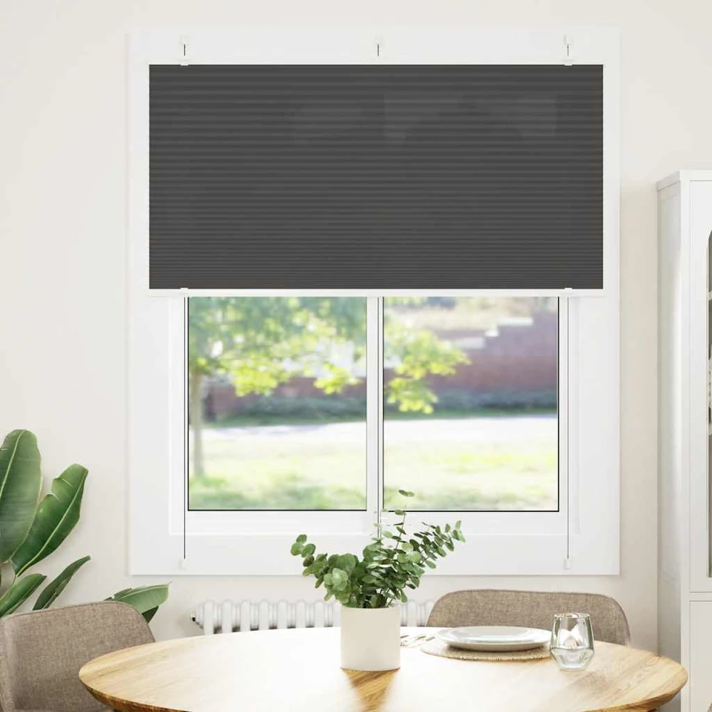 Plisuota žaliuze juoda 115x150 cm audinio plotis 114,4 cm