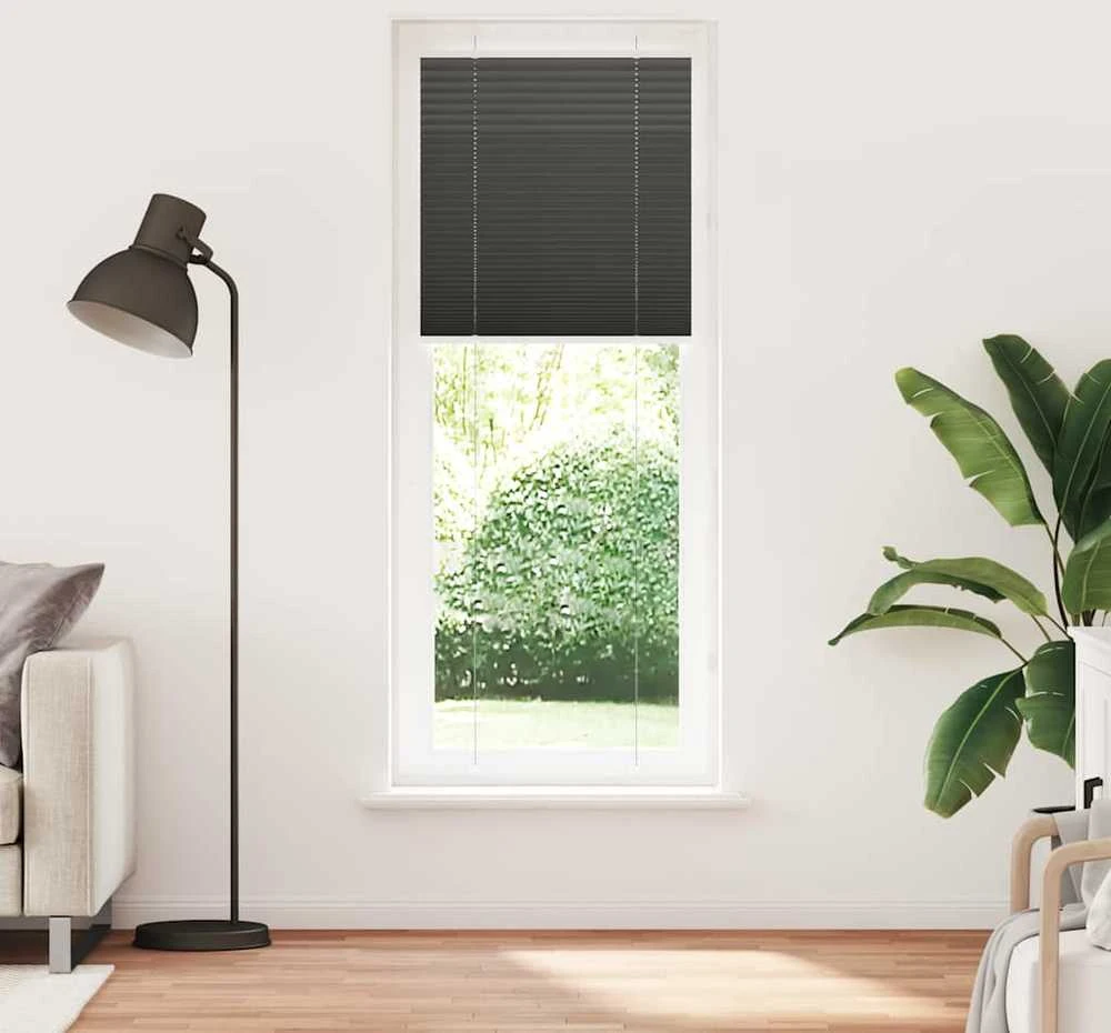 Plisuota žaliuze juoda 70x200 cm audinio plotis 69,4 cm