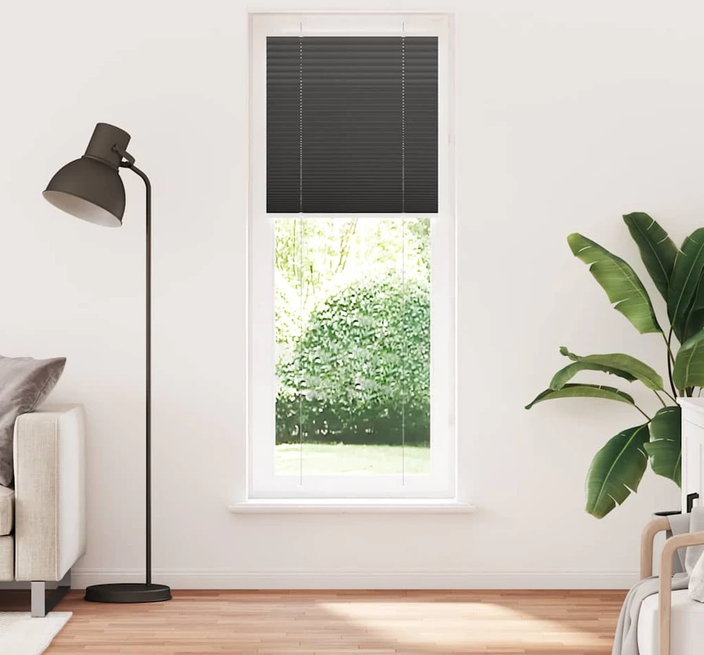 Plisuota žaliuze juoda 70x200 cm audinio plotis 69,4 cm
