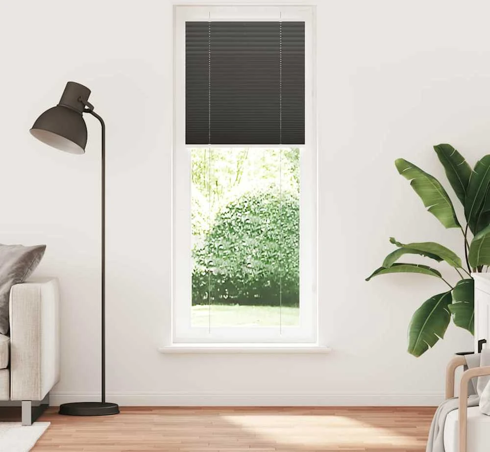 Plisuota žaliuze juoda 80x200 cm audinio plotis 79,4 cm