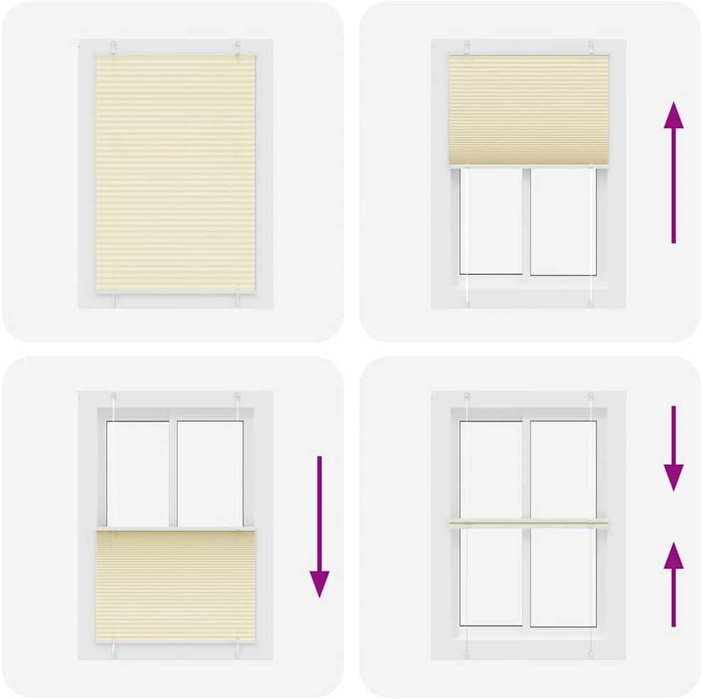 Plisuotas Blind Kreminis 100x100 cm Audinio plotis 99,4 cm