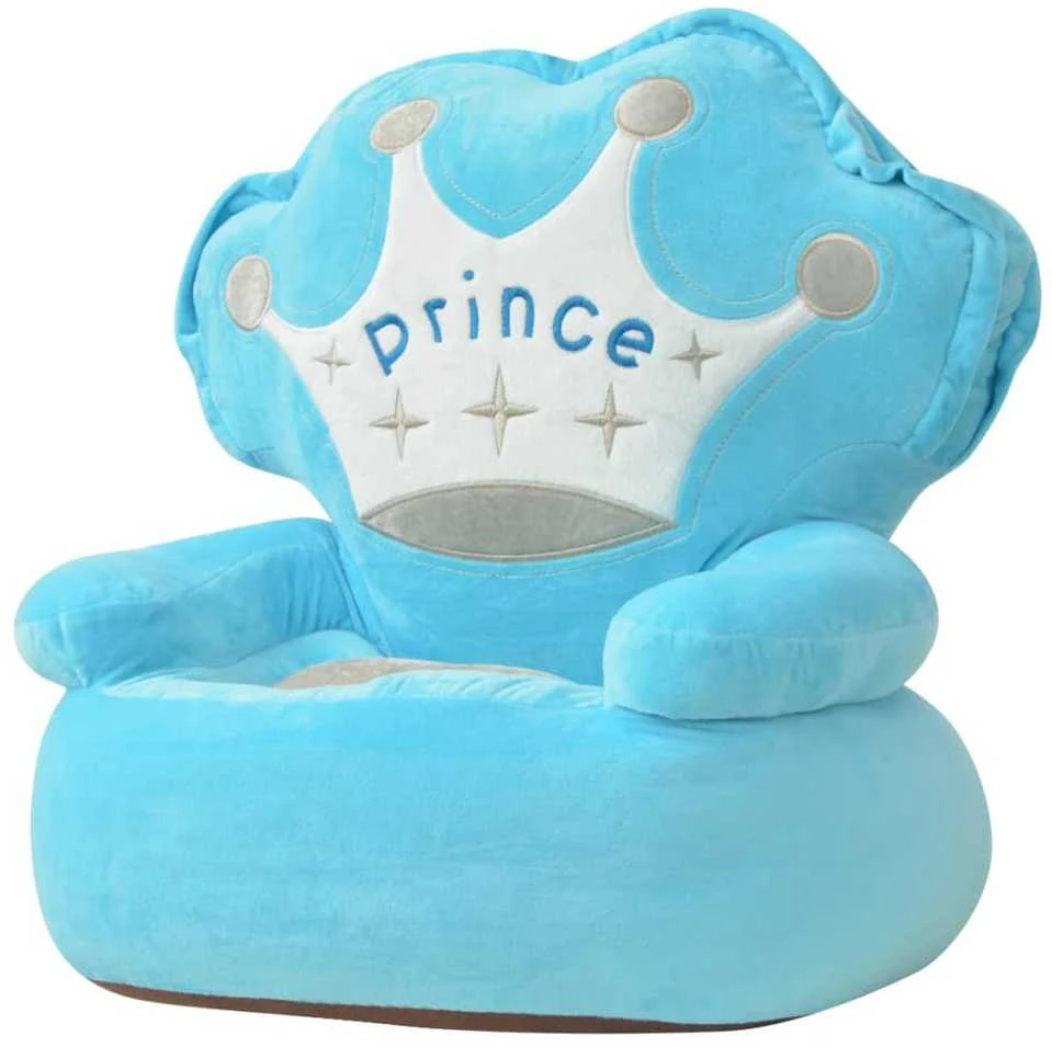 Pliušinė vaikiška kėdė Prince, mėlyna