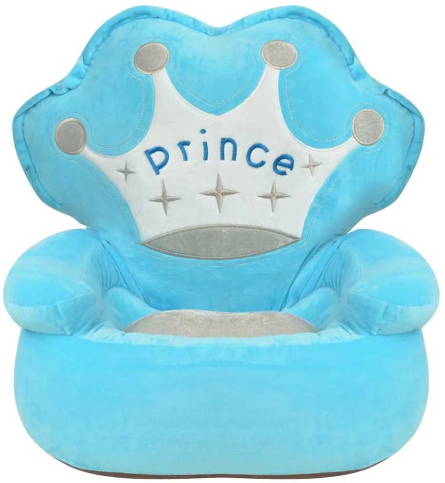 Pliušinė vaikiška kėdė Prince, mėlyna